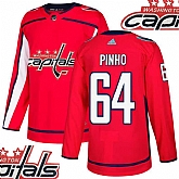 Capitals #64 Pinho Red With Special Glittery Logo Adidas Jersey,baseball caps,new era cap wholesale,wholesale hats